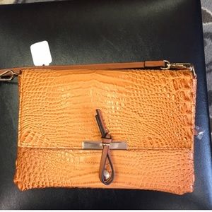 Ostrich mustard colored shoulder bag